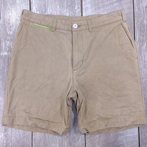 Penfield Shorts Mens Small Tan Khaki Cotton Twill Neon Mesh Lining PFM901385S15